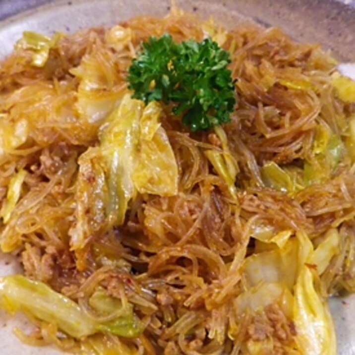 キャベツひき肉春雨のケチャップ炒め レシピ 作り方 By Leopoo 楽天レシピ